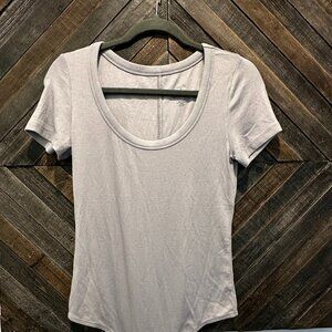 nuuds slinky rib short sleeve bodysuit